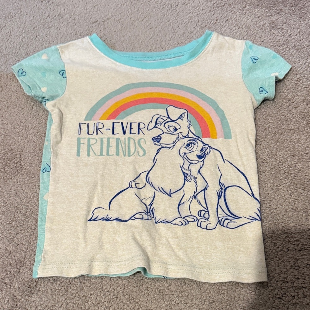 Lady & Tramp Disney Tee - Cream & Blue